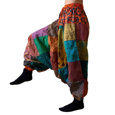 Patchwork Harem Pants with pockets , Cotton yoga pants hippie clothing Harem Hose - Baggy Boho trouser