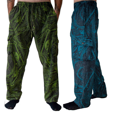 Mens cargo pants, Cotton Multi Pockets Trousers -  cotton festival hippie pants